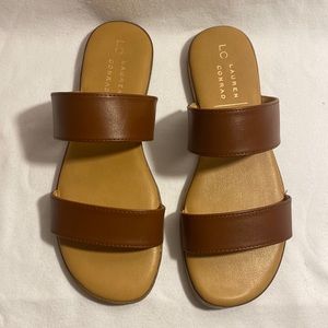 LC Lauren Conrad Summer Memory Foam Slip On Sandals 6.5
